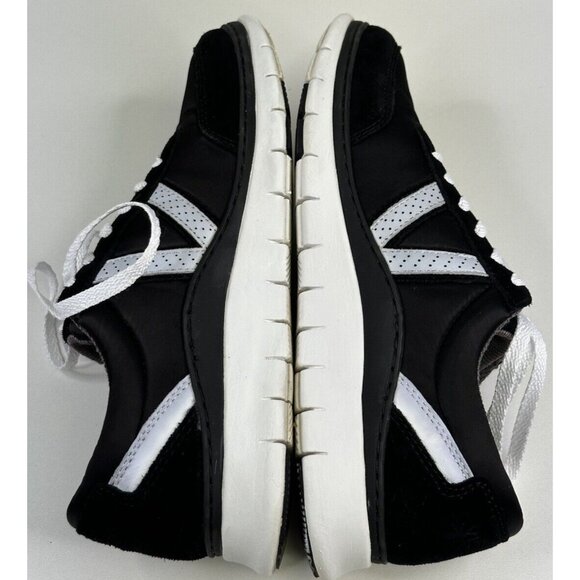 Vionic Nana Walking Shoes Sneakers Women’s 6 Black White Satin Suede Lace up - Picture 4 of 10